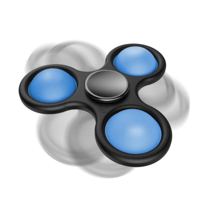 2 Pack Fidget Spinner Pop It Toy Black Blue 2 FG20104 7