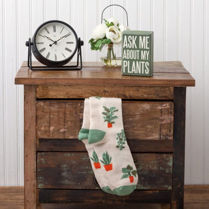 Ask Me About My Plants Box Sign And Sock Set Plant Lovers Giftable Set 2