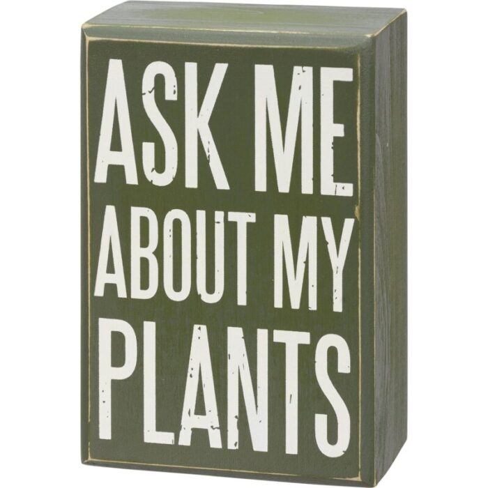 Ask Me About My Plants Box Sign And Sock Set Plant Lovers Giftable Set 3