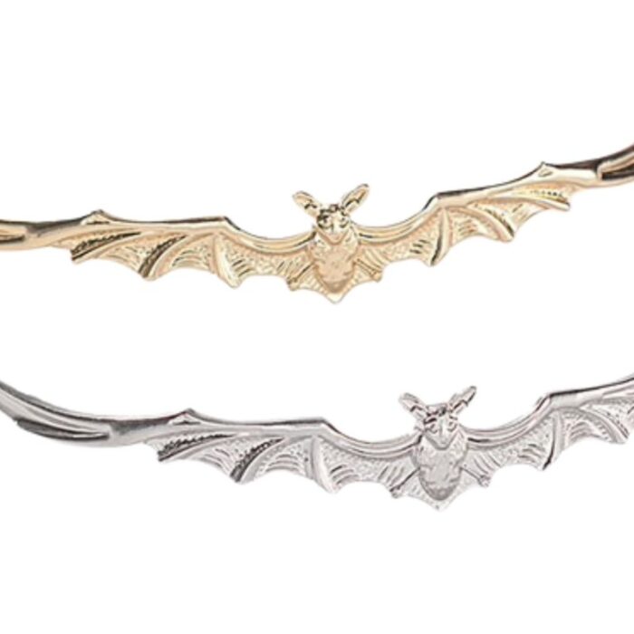 Bat Power Headband Tiara in Silver or Gold Spooky Headwear Accessory Halloween Goth Hairpiece 2