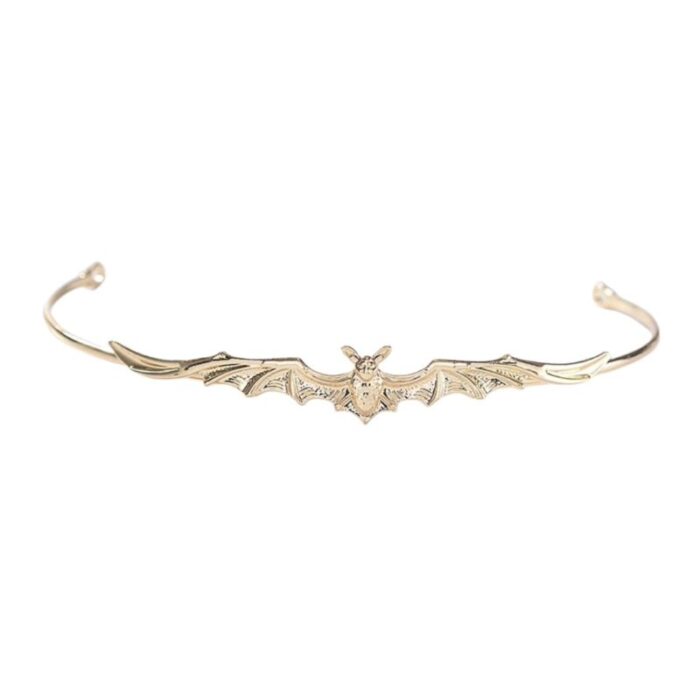 Bat Power Headband Tiara in Silver or Gold Spooky Headwear Accessory Halloween Goth Hairpiece 5