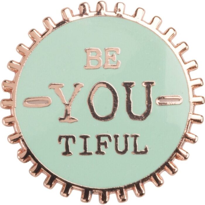 Be You Ti Ful Bottle Cap Style Enamel Pin on Gift Card 2