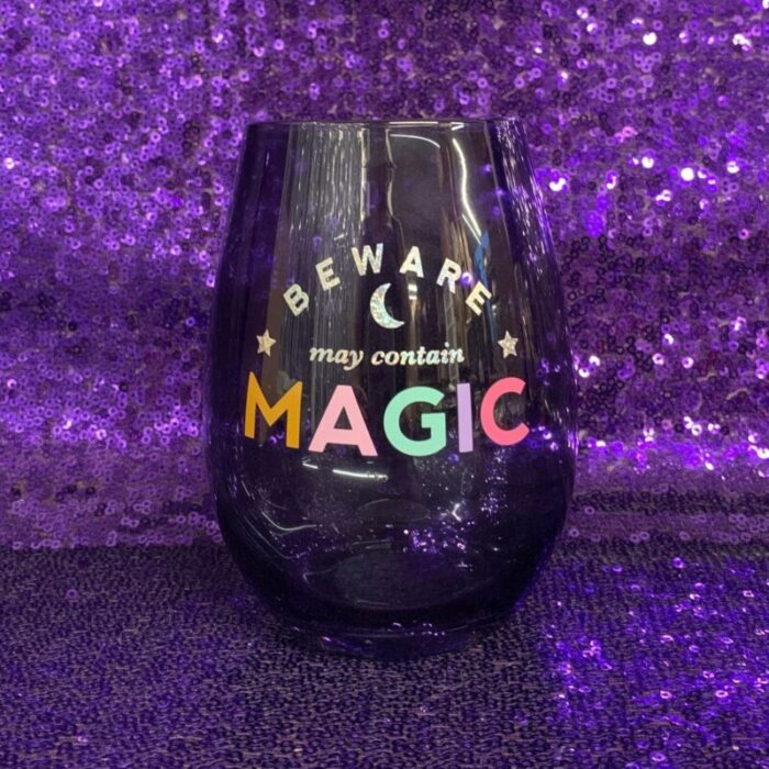 Beware of Magic Stemless Wine Glass in Black 20 Oz ea9f452a 44af 46b8 93a9 f242264c6c4d