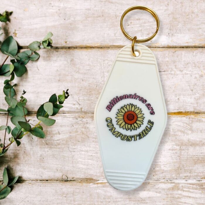 Billionaires Are Compostable Motel Style Keychain 3 b256fbfe 86dc 4005 a150 e10fbffbf86b