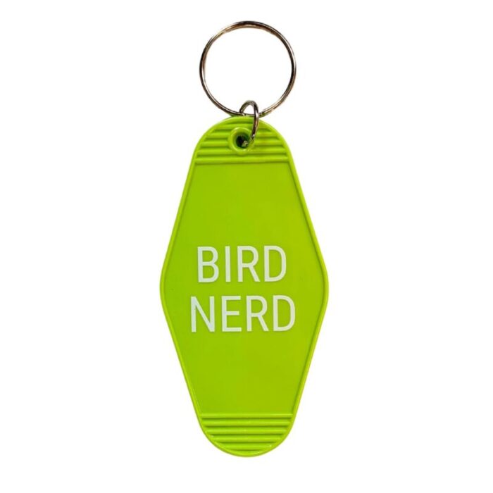 Bird Nerd Motel Style Keychain in Lime Green 2