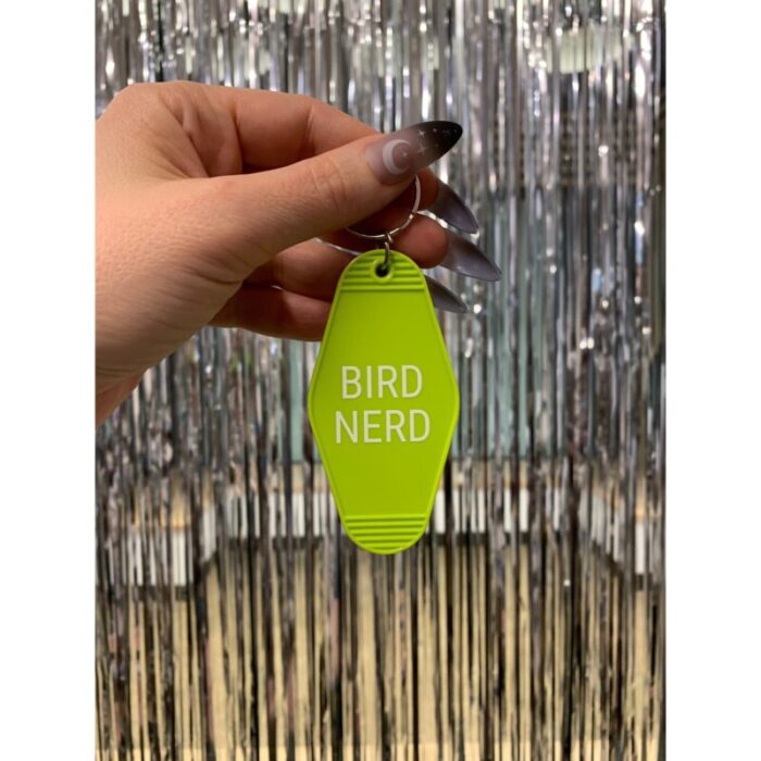 Bird Nerd Motel Style Keychain in Lime Green 4