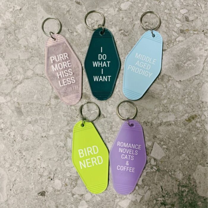 Bird Nerd Motel Style Keychain in Lime Green 5