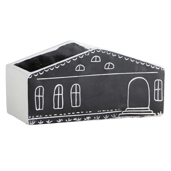 Black House Planter or Letter Holder Long Cement Plant Pot 40f48b70 ac31 4c7b 9872 8b4b4c4f8baf