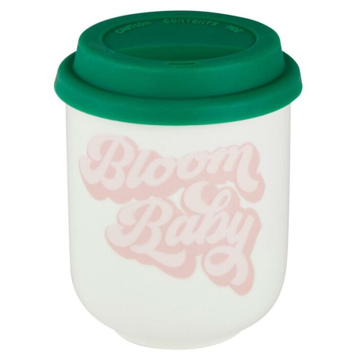 Bloom Baby Ceramic To Go Mug Holds 16 oz Eco Mug with Silicone Lid and Sleeve