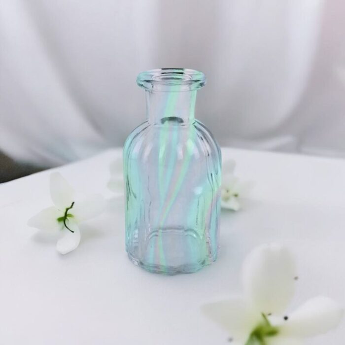 Blue Iridescent Glass Mini Bud Vase 5