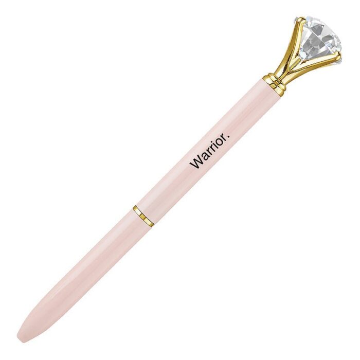 Blush Pink Gem Warrior Pen in Gift Box Jewel Topped Gift Pen 2