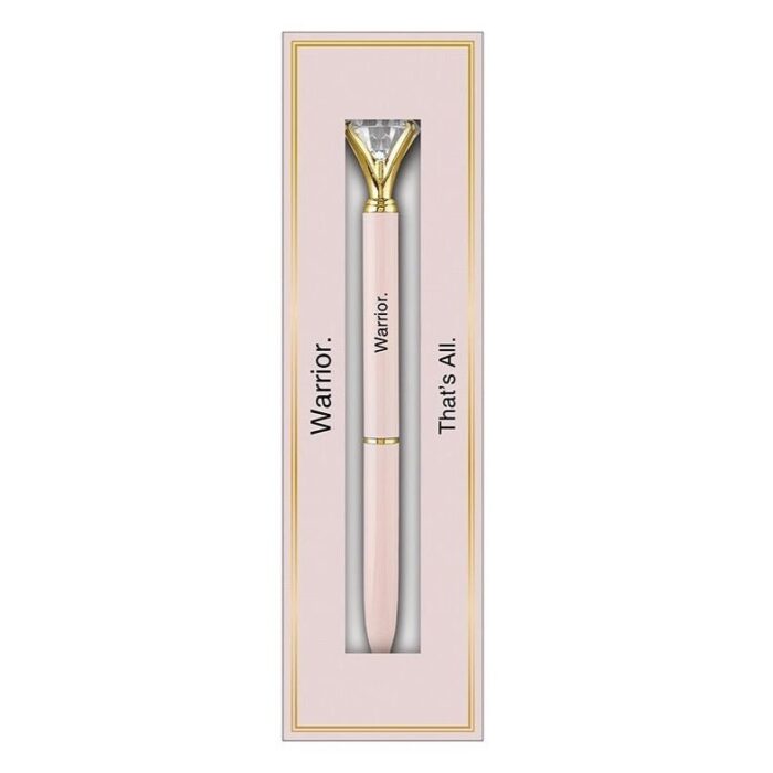 Blush Pink Gem Warrior Pen in Gift Box Jewel Topped Gift Pen