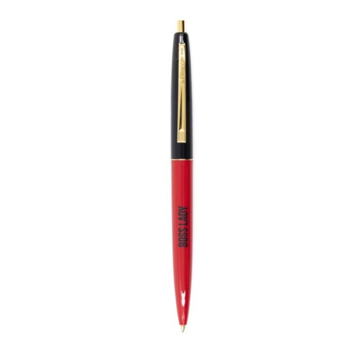 Boss Lady Two Tone Refillable Pen in Cherry Red and Black 2