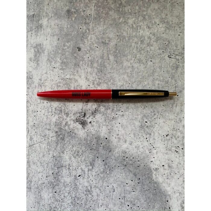 Boss Lady Two Tone Refillable Pen in Cherry Red and Black 5