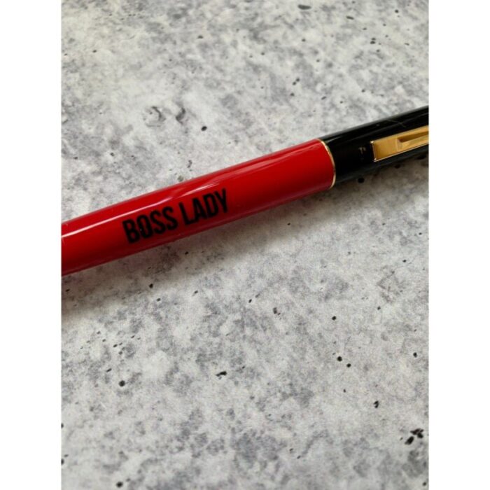 Boss Lady Two Tone Refillable Pen in Cherry Red and Black 6