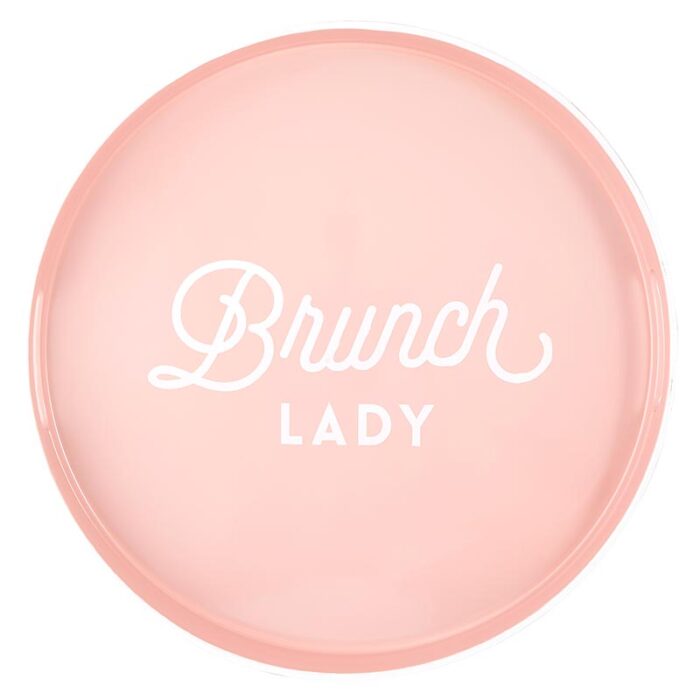 Brunch Lady Round Bar Tray Serving Tray with Handles 13 5 Diameter 2