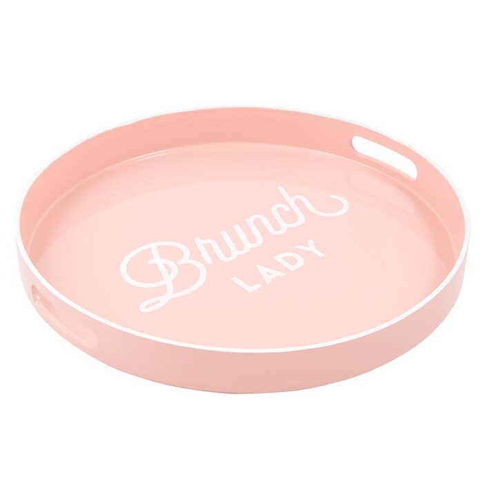 Brunch Lady Round Bar Tray Serving Tray with Handles 13 5 Diameter 3