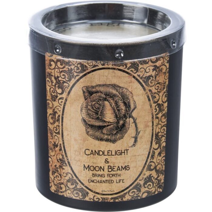 Candlelight Moon Beams Jar Candle Rose in Frosted Black Glass 35hrs Burn Time 3 80d9ea61 a5a2 4c33 a5cf c830bc850e7d