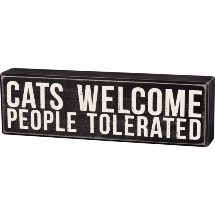 Cats Welcome Wooden Box Sign FunnyRusticModern Quote Wall Art LivingDiningBedroom Cute Farmhouse Decor 2 61d72ee9 b575 400e 87a2 9a6345ee8d3c