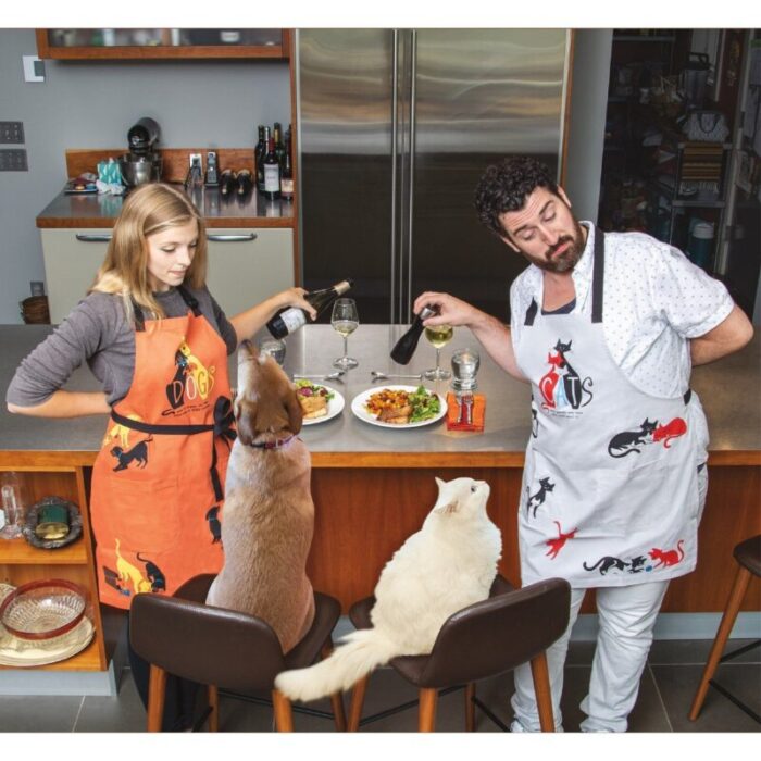 Cats Slightly Obsessed With Them Funny Cooking and BBQ Apron Unisex 2 Pockets Adjustable Strap 100 Cotton BlueQ at GetBullish 2