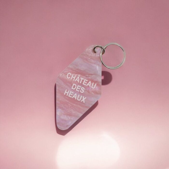 Chateau Des Heaux Motel Style Keychain in Crystal Pink 7