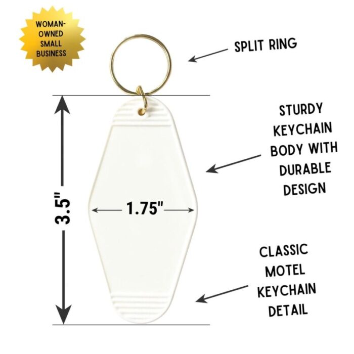 Chateau Des Heaux Motel Style Keychain in Crystal Pink 8