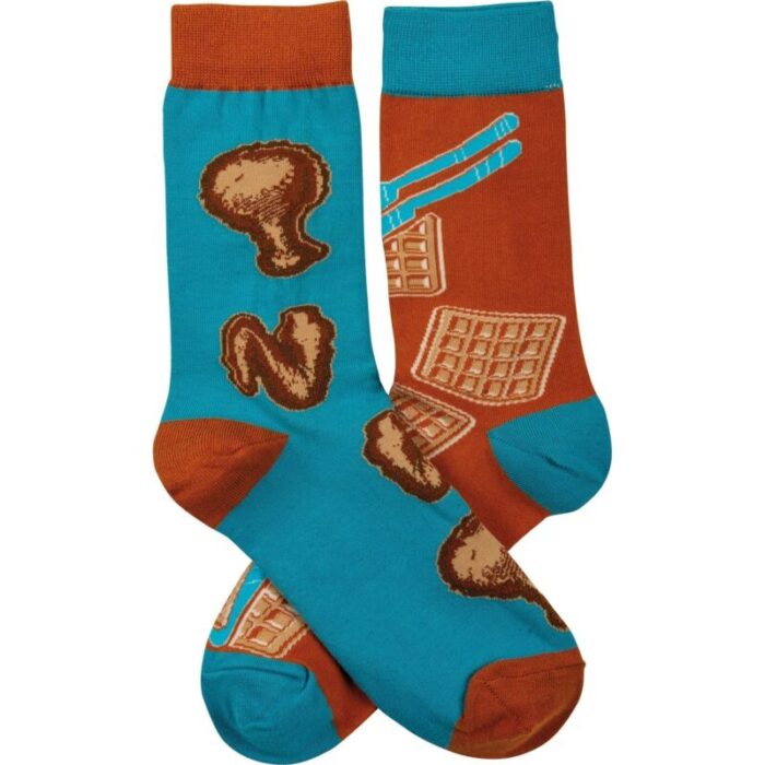 Chicken And Waffles Socks Mismatched Unisex Cotton Socks 2 5fa1b662 b783 433b bed0 02402beeda55