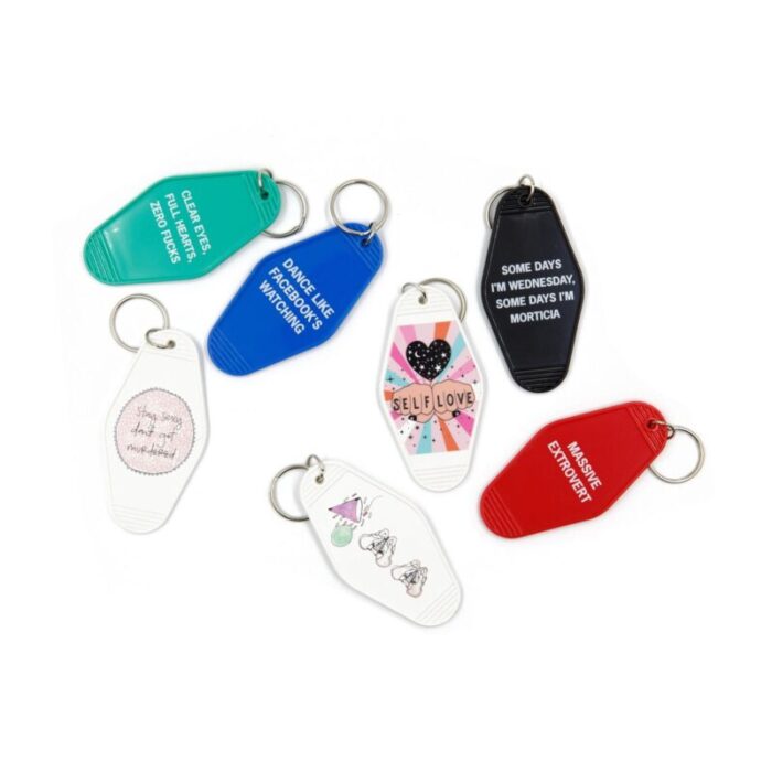 Clear Eyes Full Hearts Zero Fucks Motel Style Keychain In Green 6