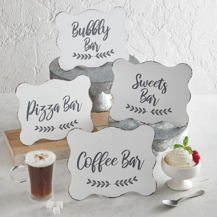 Coffee Bar Sign Rustic Metal Sign Decor Decorative Tabletop Display 10 x 8 7