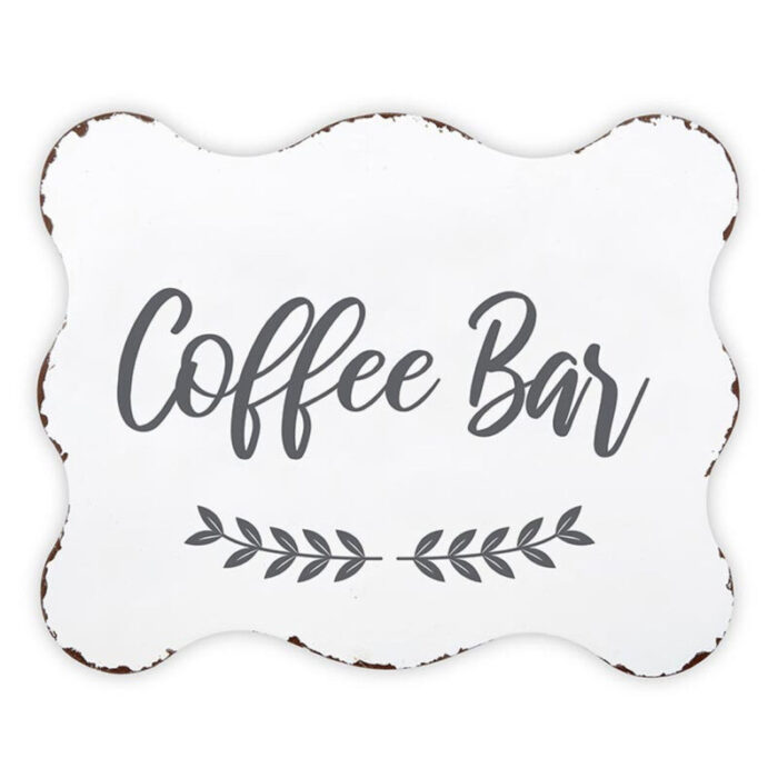 Coffee Bar Sign Rustic Metal Sign Decor Decorative Tabletop Display 10 x 8