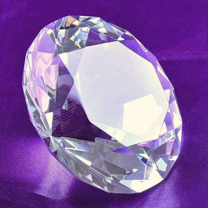 Diamond Bauble Paperweight Cut Glass 2 4 Diameter 3