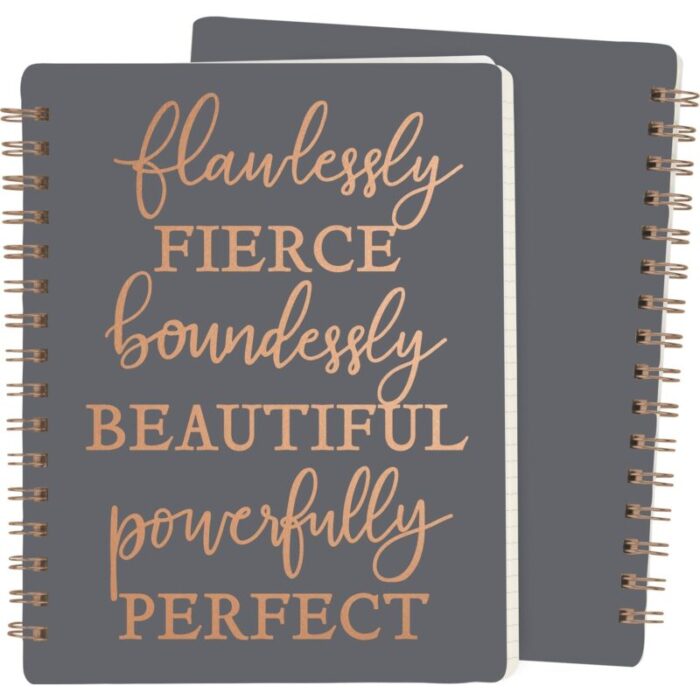 Flawlessly Fierce Spiral Notebook Foil Lettering 5 75 x 7 50 120 Lined Pages