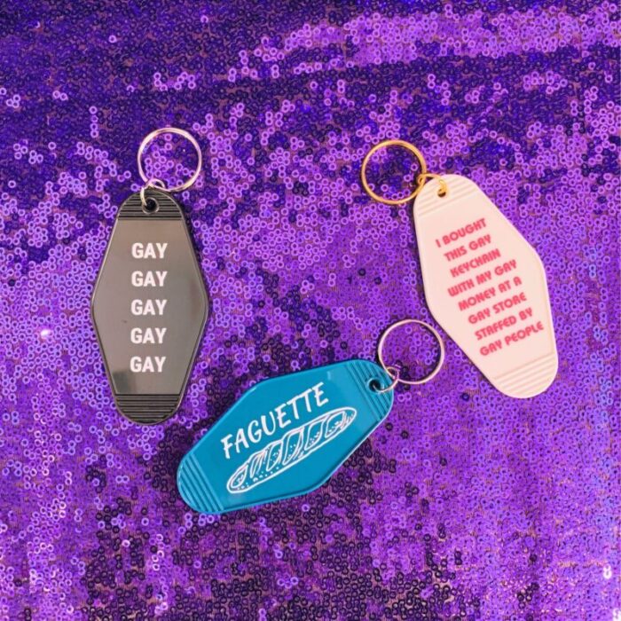 GAY GAY GAY GAY GAY Motel Style Keychain in Black 5 5b9a6acc bc45 4520 9902 039e2a6a4cca