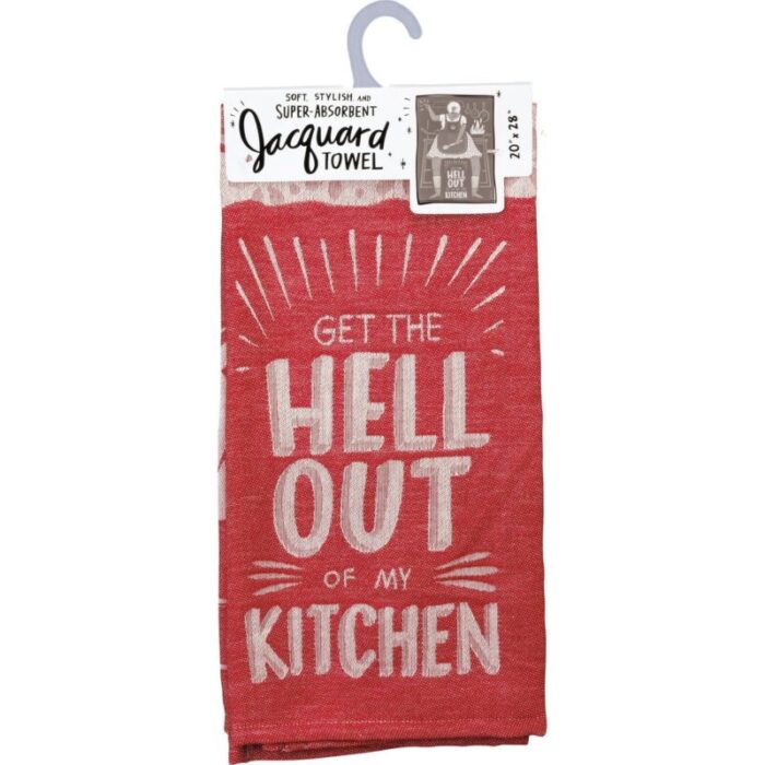 Get The Hell Out of My Kitchen Dish Cloth Towel Novelty Tea Towel Cute Kitchen Hand Towel 20 x 28 2