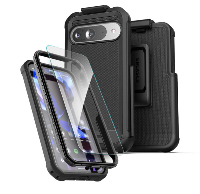 Google Pixel 9 9 Pro Falcon Case with Belt Clip Holster UHD Screen Protector EFP425HL