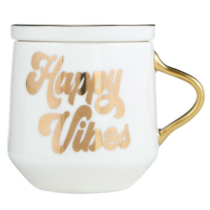 Happy Vibes Mug Coaster Lid in Groovy Tie Dye 3