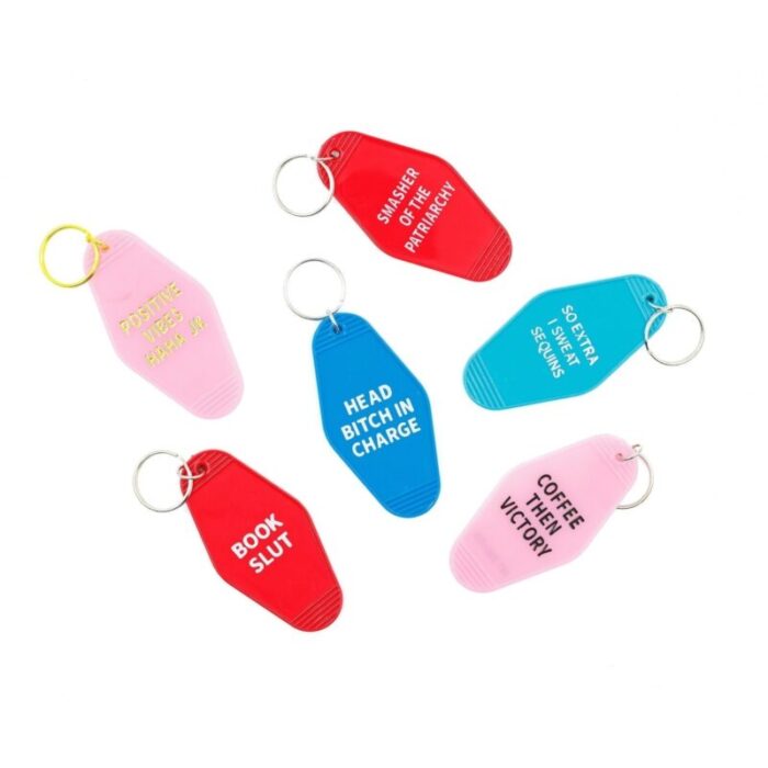 Head Bitch in Charge Motel Style Keychain in Blue 4