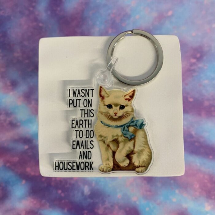 I Wasnt Put On This Earth to do Emails and Housework Keychain 4