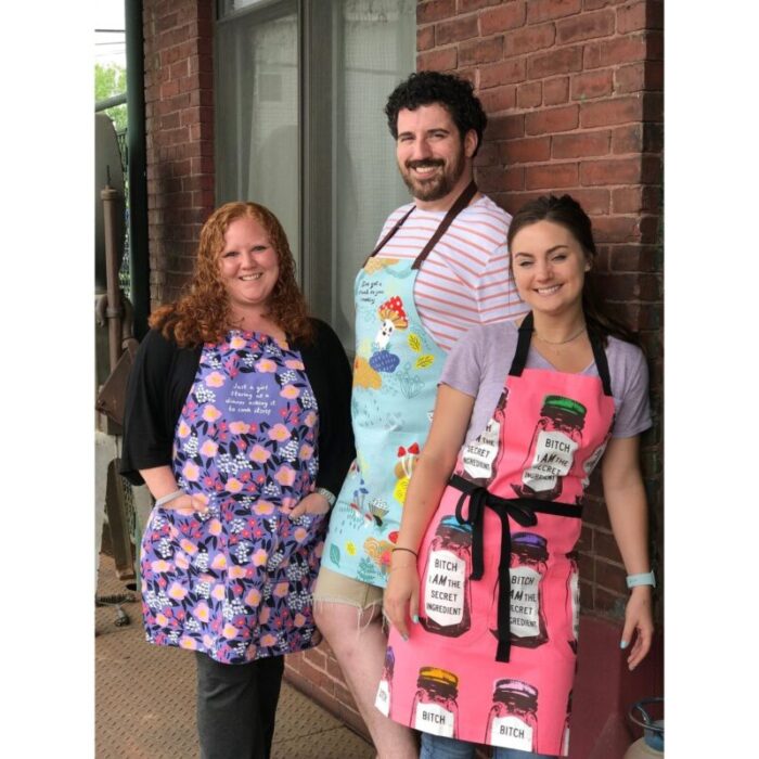 Ive Got A Crush On Your Cooking Funny BlueQ Cooking and BBQ Apron Cute Mushroom and Toadstool Motif Unisex 2 Pockets Adjustable Strap 100 Cotton 4