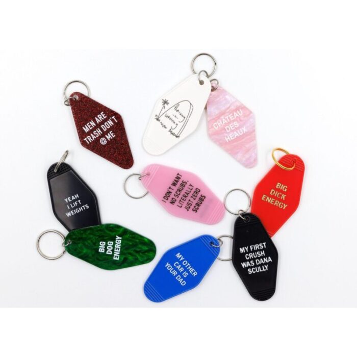 Last Call I Dont Want No Scrubs Literally Just Zero Scrubs Pink Motel Style Keychain 4