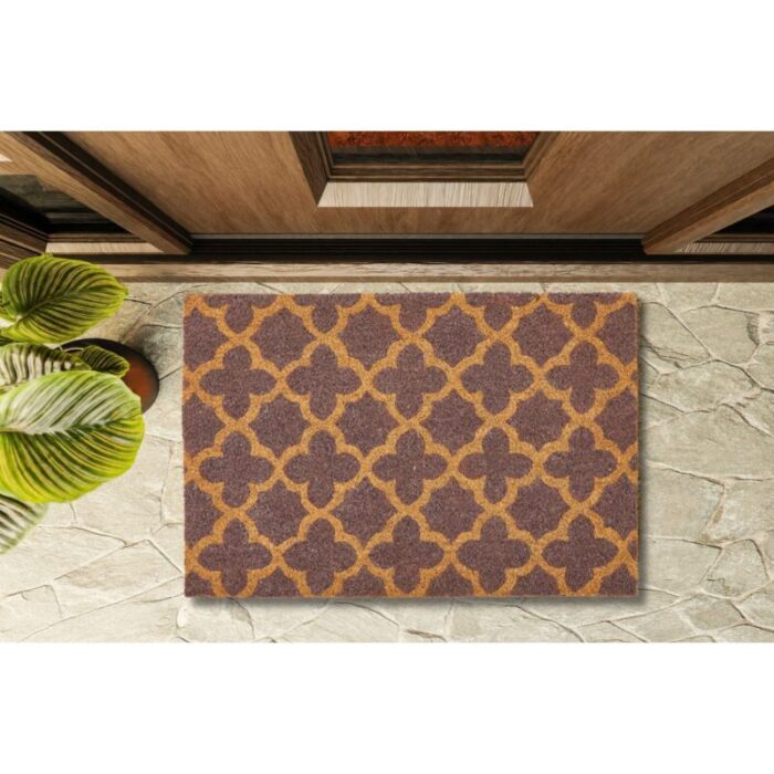 Lavender Print Coir Fiber Doormat Outdoor Patio Rug 24 X 17