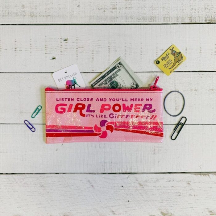 Listen Close And Youll Hear My Girl Power Recycled Material Zipper Pouch BlueQ at GetBullish 3