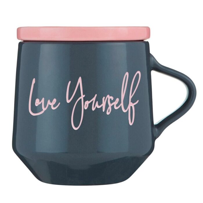 Love Yourself Mug Coaster Lid with Rainbow Design 2