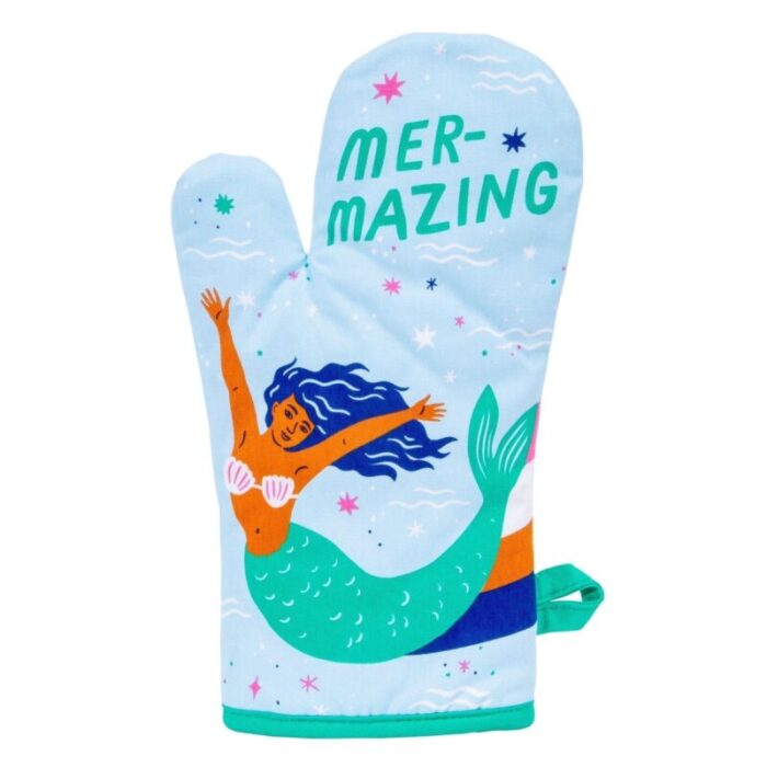 Mer Mazing Oven Mitt with Mermaid Design Kitchen Thermal Single Pot Holder BlueQ at GetBullish