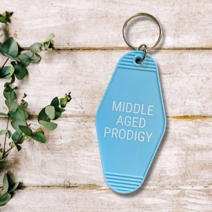 Middle Aged Prodigy Motel Style Keychain in Blue