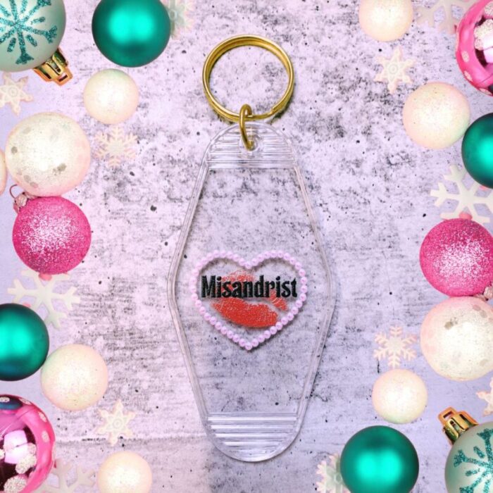 Misandrist Motel Keychain Crystal Clear 9