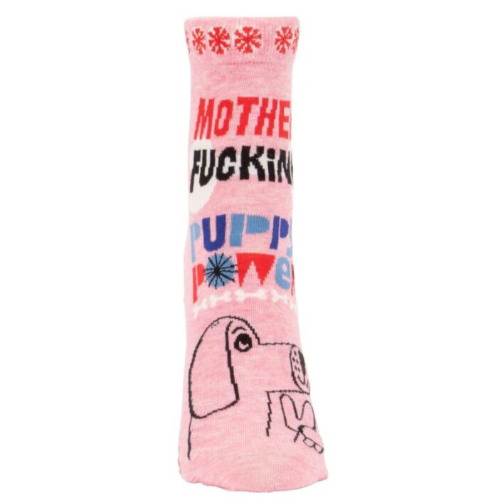 Mother Fucking Puppy Power Womens Ankle Socks BlueQ at GetBullish 3