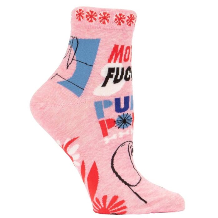 Mother Fucking Puppy Power Womens Ankle Socks BlueQ at GetBullish 4