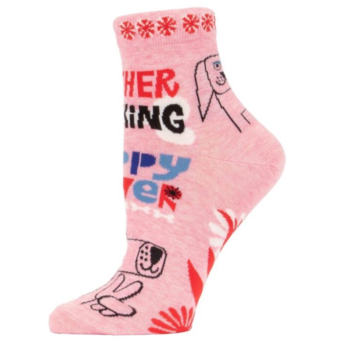 Mother Fucking Puppy Power Womens Ankle Socks BlueQ at GetBullish 5