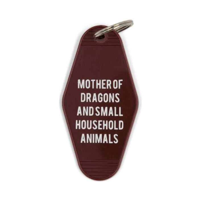 Mother of Dragons and Small Household Animals Motel Style Keychain in Dark Red 2